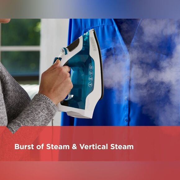 BLACK+DECKER Easy Steam Compact Iron, True-Glide Non-Stick Soleplate, Steam - Picture 4 of 9